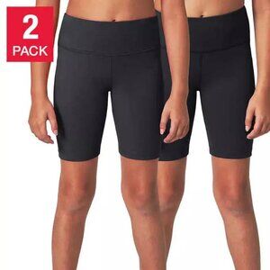 Mondetta Boys Solid Black Colored Youth Bike Short 2 Pack Size S(7/8)